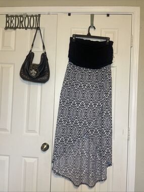 Vintage Mix & Co. Large Dress Boho Asymmetrical Slit Hem Strapless Bandeau